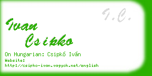 ivan csipko business card